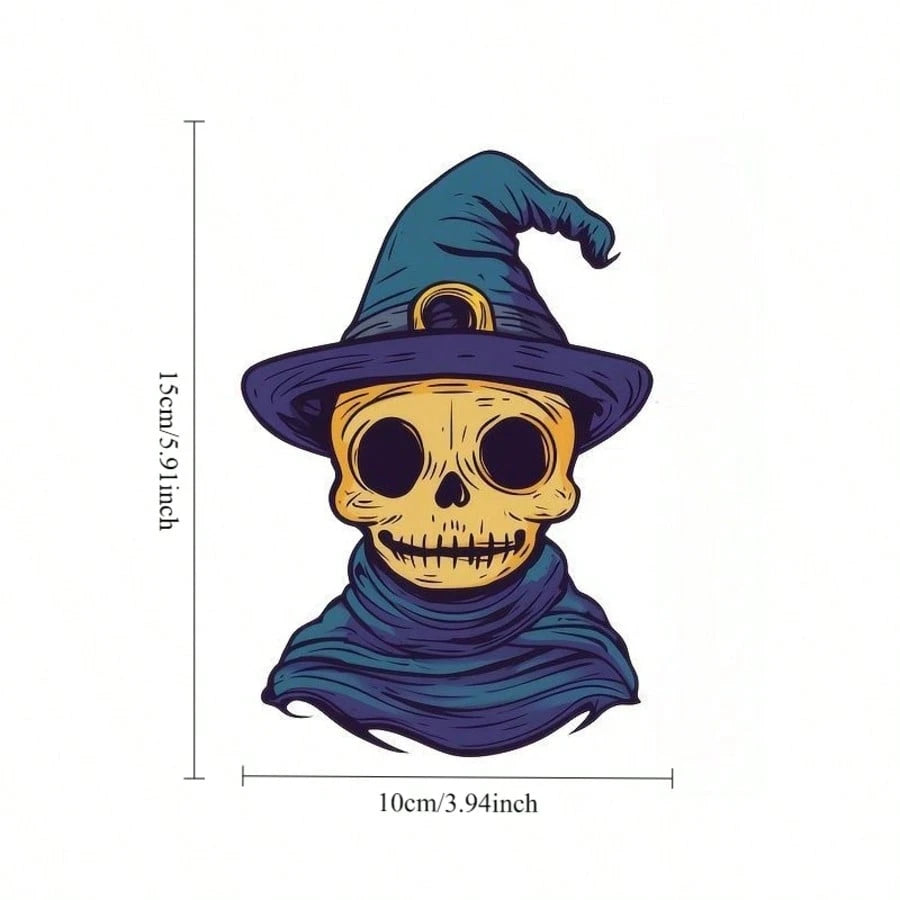 1pc Creative Funny Ghost Skull Halloween Car Body Sticker, Vinyl Waterproof UV Resistant, Suitable For Car Body, Rear Window, Car Tail, Side Window, Motorcycle, Glass Window Wall Decoration