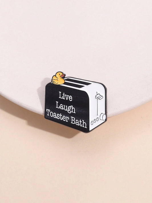 1pc Creative Live Laugh Toaster Bath Cartoon Bread Toaster Shaped Design Brooch Pin Badge For Everyday Wear, Unisex