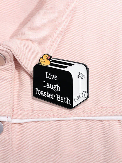 1pc Creative Live Laugh Toaster Bath Cartoon Bread Toaster Shaped Design Brooch Pin Badge For Everyday Wear, Unisex