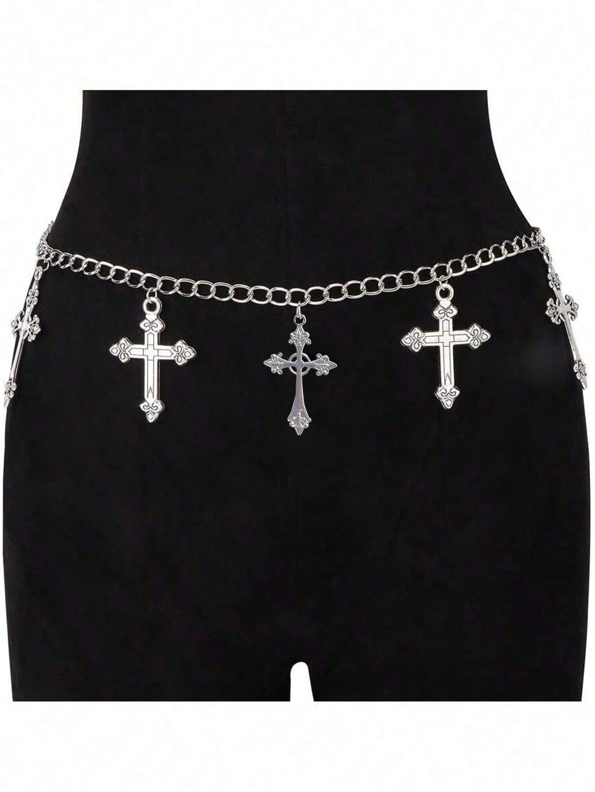 1pc Cross Decor Waist Belt, Versatile Punk Style Fashion Accessorysummer School Fall, Autumn, Halloween
