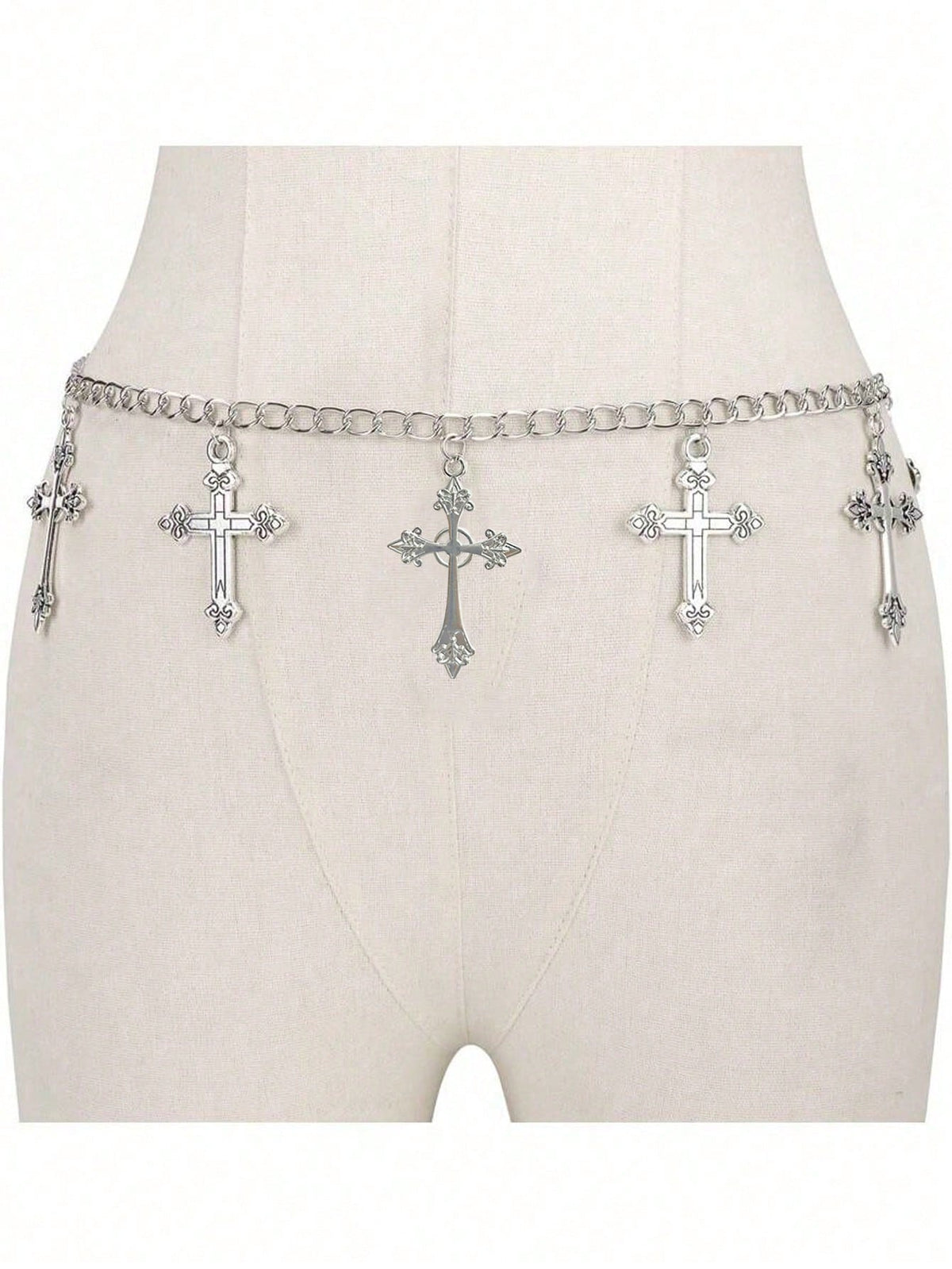 1pc Cross Decor Waist Belt, Versatile Punk Style Fashion Accessorysummer School Fall, Autumn, Halloween