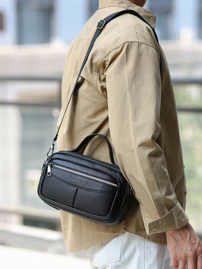 1pc- Crossbody Shoulder Bag- New Large Capacity Men's Horizontal Business Crossbody Bag- Casual Men's Handbag, Suitable For Business, Commuting, Casual Travel