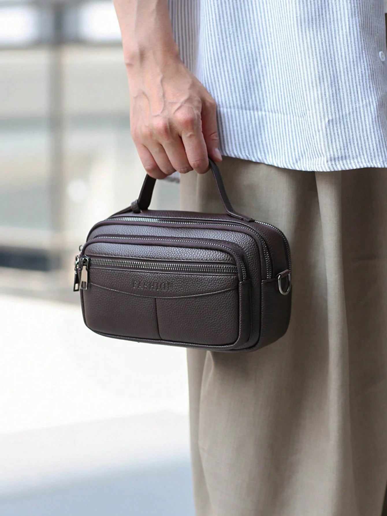 1pc- Crossbody Shoulder Bag- New Large Capacity Men's Horizontal Business Crossbody Bag- Casual Men's Handbag, Suitable For Business, Commuting, Casual Travel