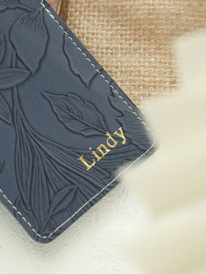 1PC Custom Name Luggage Tag For Suitcases Customized Gold Monogram Name Luggage Tags With Carving Flower Patterns Personalized Vegan Leather Tag With Privacy Name Card Travel Accessories Handmade Eleg