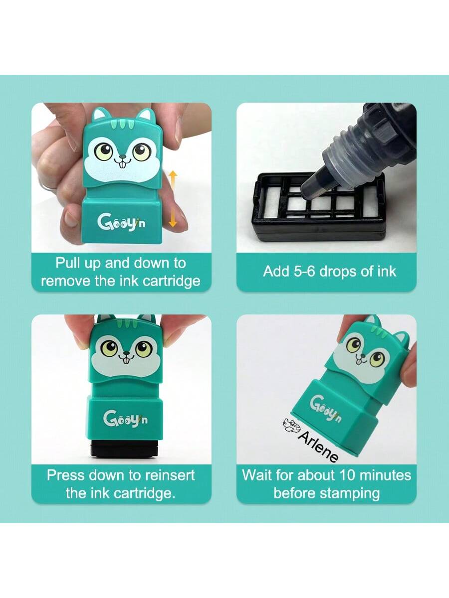 1PC Custom Name Stamp, Custom Name Stamp For Clothing, Custom Name Stamp For Students To Identify Personal Daily Necessities Such As Clothes, Socks, Bed Sheets, Waterproof And Washable Handwritten Sig