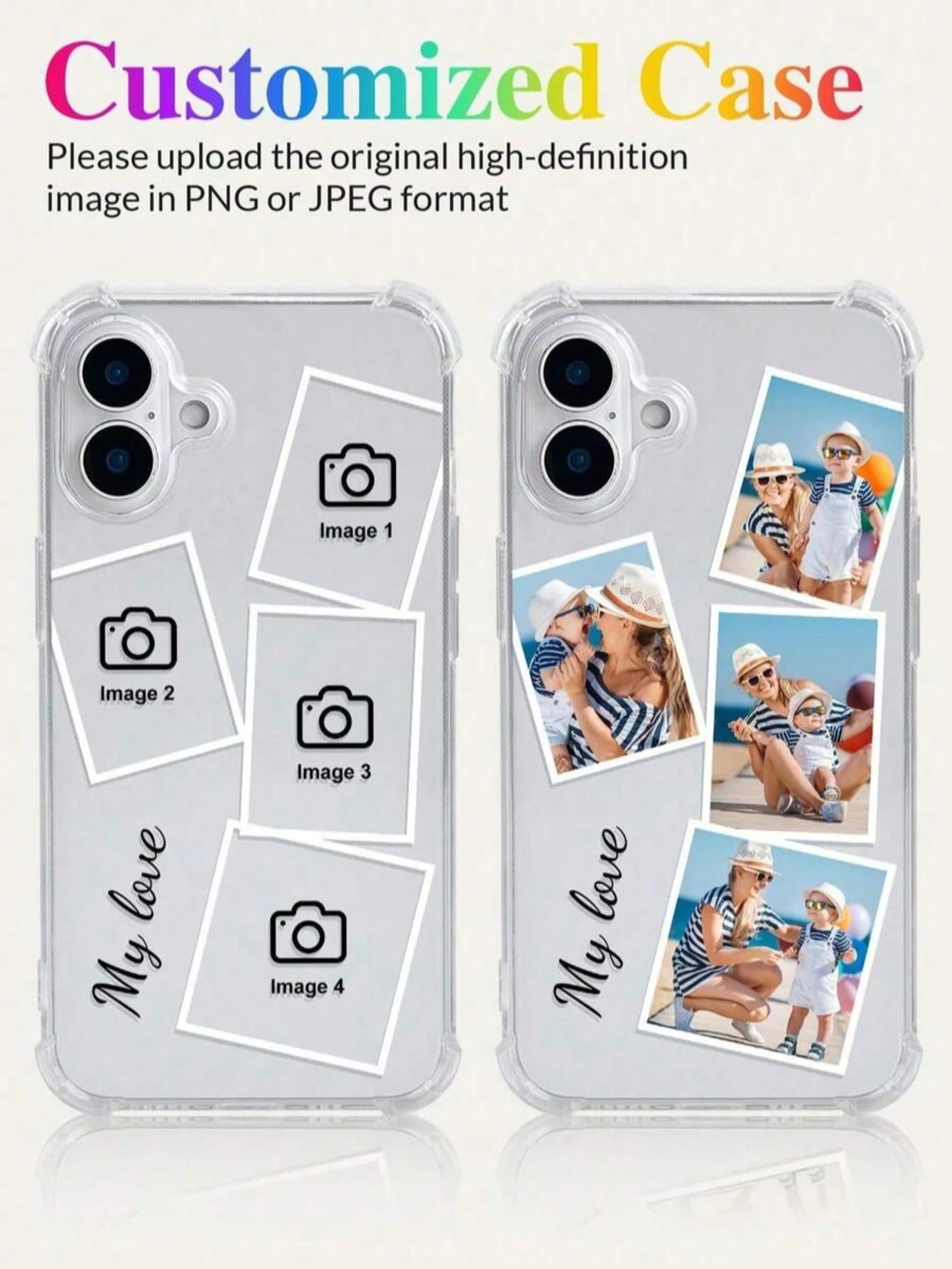 1pc Custom Silver Image Phone Case, Customizable Matte Wedding Font Phone Case, Timeless And Fashionable. Valentine's Day Phone Case, A Timeless Custom Phone Case. Couple Phone Case, DIY Custom Phone