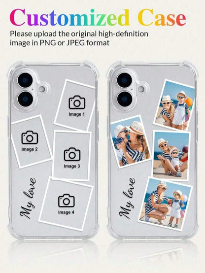1pc Custom Silver Image Phone Case, Customizable Matte Wedding Font Phone Case, Timeless And Fashionable. Valentine's Day Phone Case, A Timeless Custom Phone Case. Couple Phone Case, DIY Custom Phone