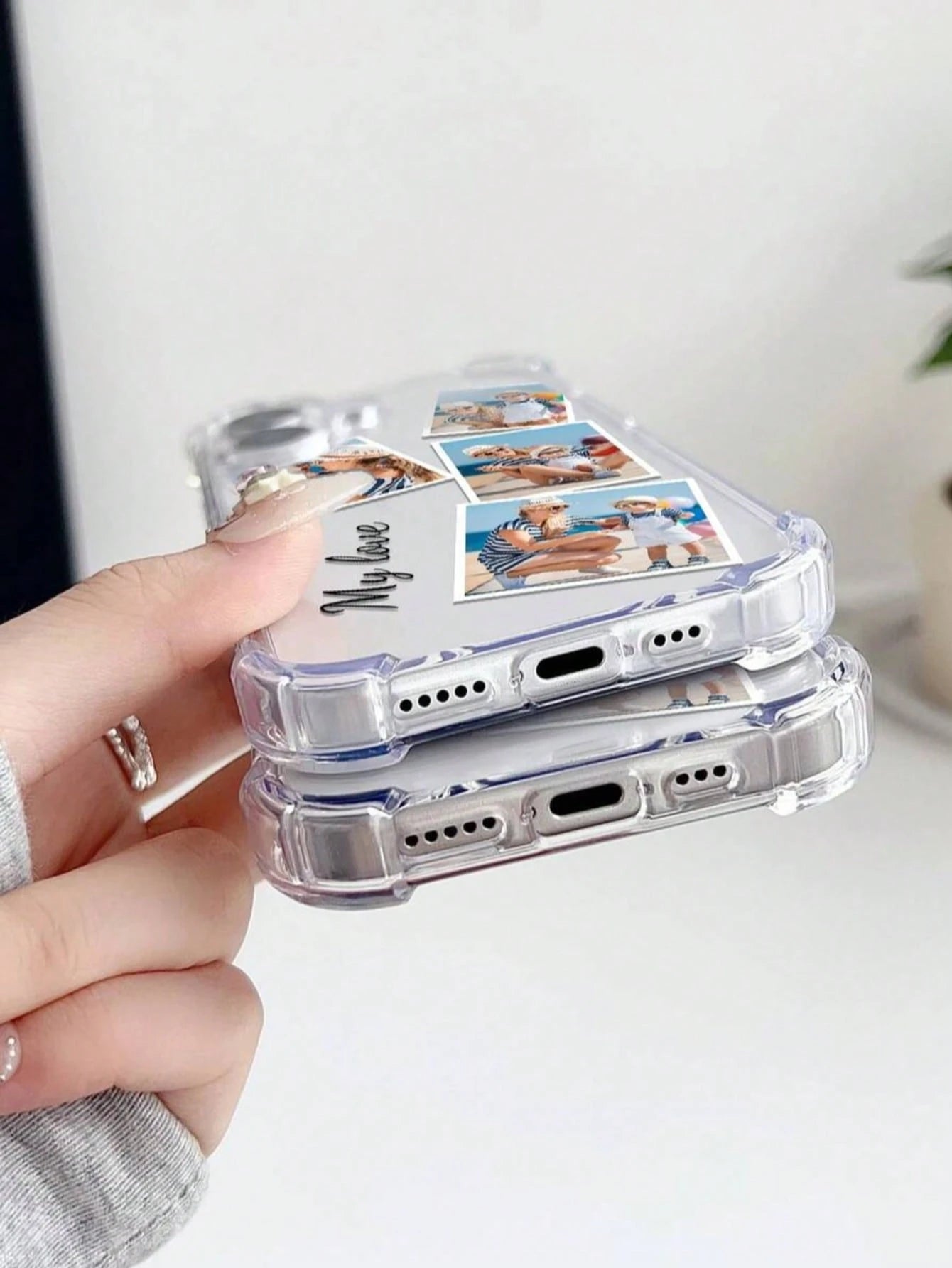 1pc Custom Silver Image Phone Case, Customizable Matte Wedding Font Phone Case, Timeless And Fashionable. Valentine's Day Phone Case, A Timeless Custom Phone Case. Couple Phone Case, DIY Custom Phone