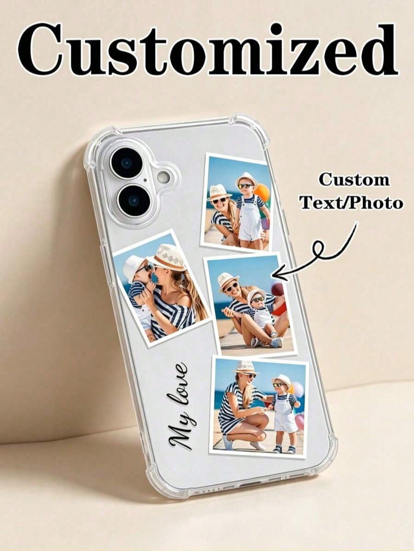 1pc Custom Silver Image Phone Case, Customizable Matte Wedding Font Phone Case, Timeless And Fashionable. Valentine's Day Phone Case, A Timeless Custom Phone Case. Couple Phone Case, DIY Custom Phone