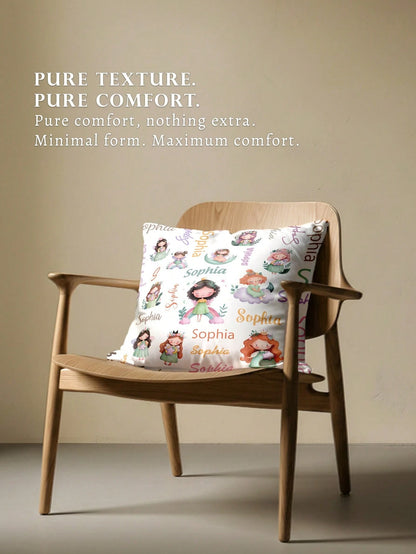 1pc Customizable Personalized Text Print Double-Sided Pillow Case, Printed Pillow Case, Vintage Elegant Pillow Case, Patterned Pillow Case, Suitable For Holiday Gifts, DIY Patterned Pillow Case, For F