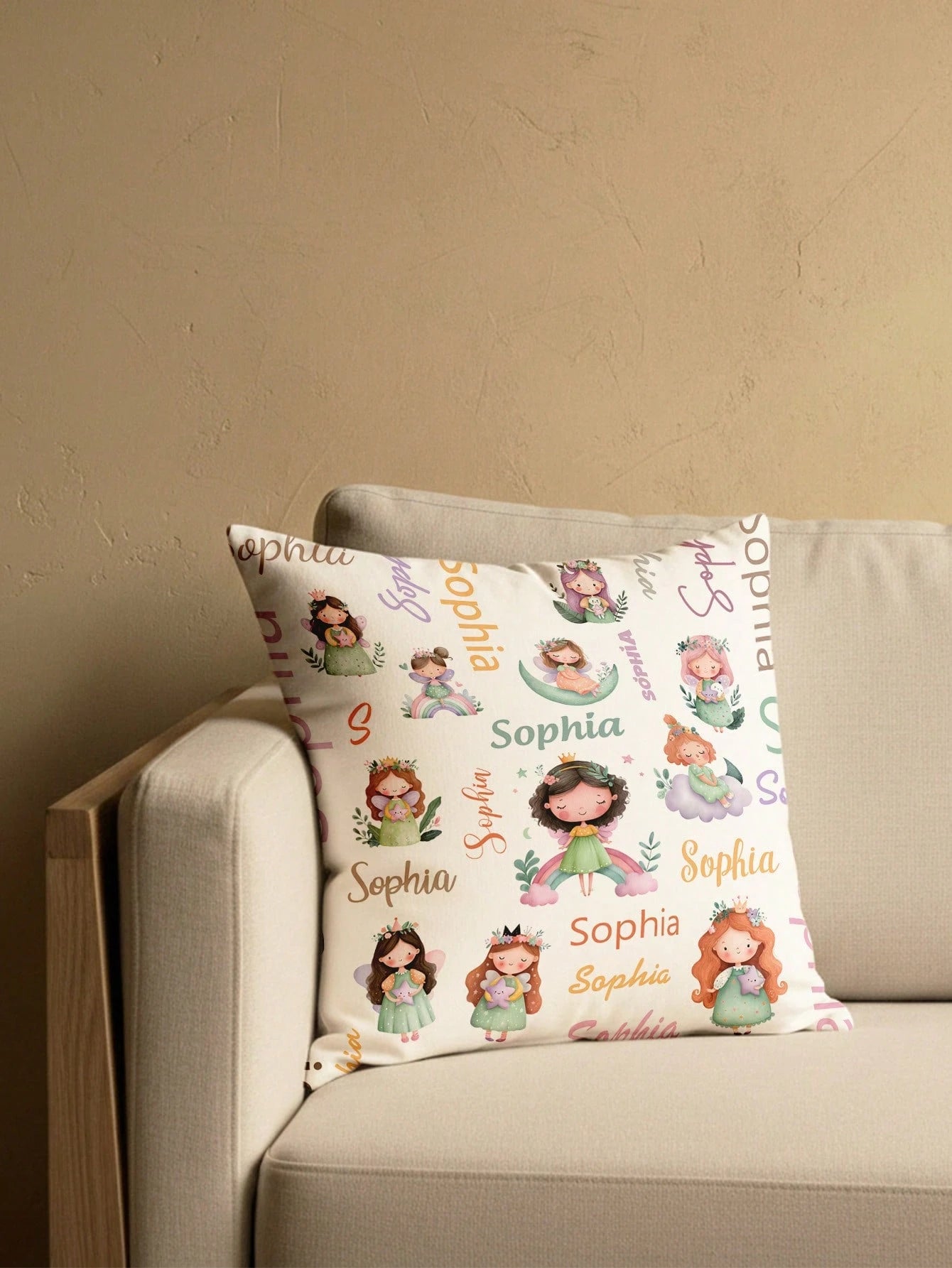 1pc Customizable Personalized Text Print Double-Sided Pillow Case, Printed Pillow Case, Vintage Elegant Pillow Case, Patterned Pillow Case, Suitable For Holiday Gifts, DIY Patterned Pillow Case, For F