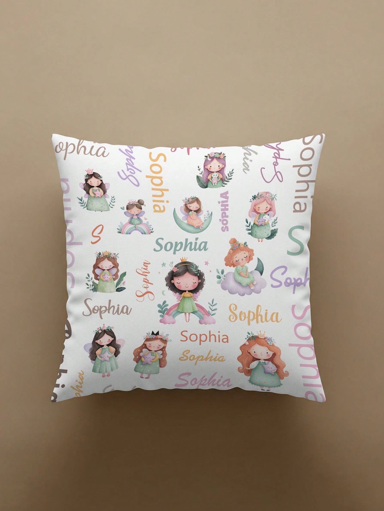 1pc Customizable Personalized Text Print Double-Sided Pillow Case, Printed Pillow Case, Vintage Elegant Pillow Case, Patterned Pillow Case, Suitable For Holiday Gifts, DIY Patterned Pillow Case, For F