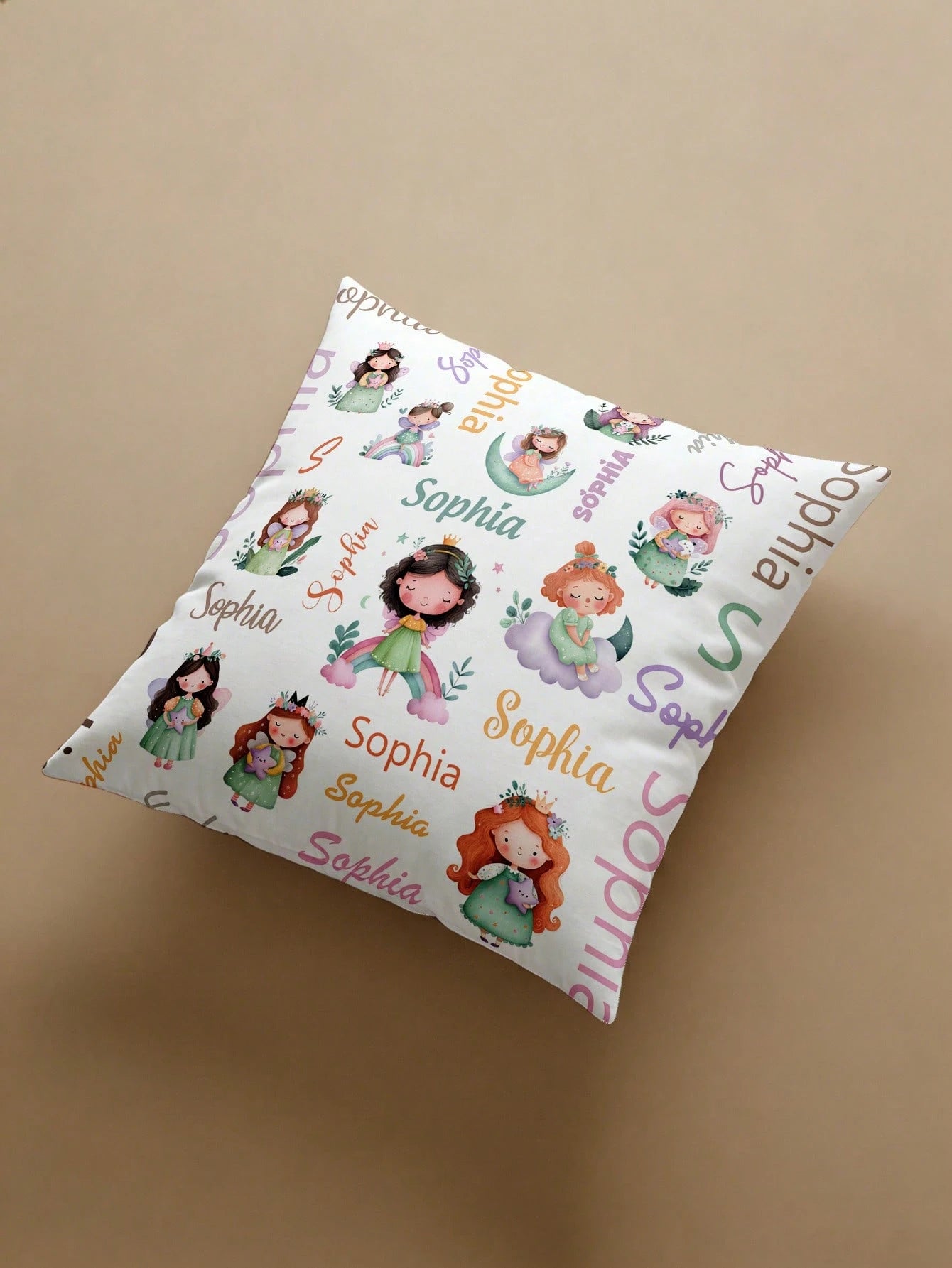 1pc Customizable Personalized Text Print Double-Sided Pillow Case, Printed Pillow Case, Vintage Elegant Pillow Case, Patterned Pillow Case, Suitable For Holiday Gifts, DIY Patterned Pillow Case, For F