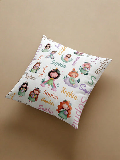 1pc Customizable Personalized Text Print Double-Sided Pillow Case, Printed Pillow Case, Vintage Elegant Pillow Case, Patterned Pillow Case, Suitable For Holiday Gifts, DIY Patterned Pillow Case, For F