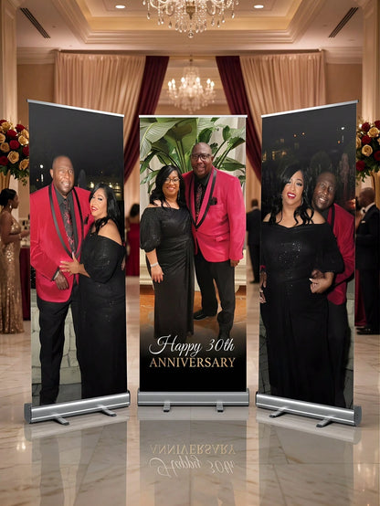 1pc Customized Banner, Personalized Photo Polyester Banner, Outdoor Event And Porch Decor Background, Suitable For Weddings, Birthdays And General Celebrations, Custom Printed Background For Indoor Ga