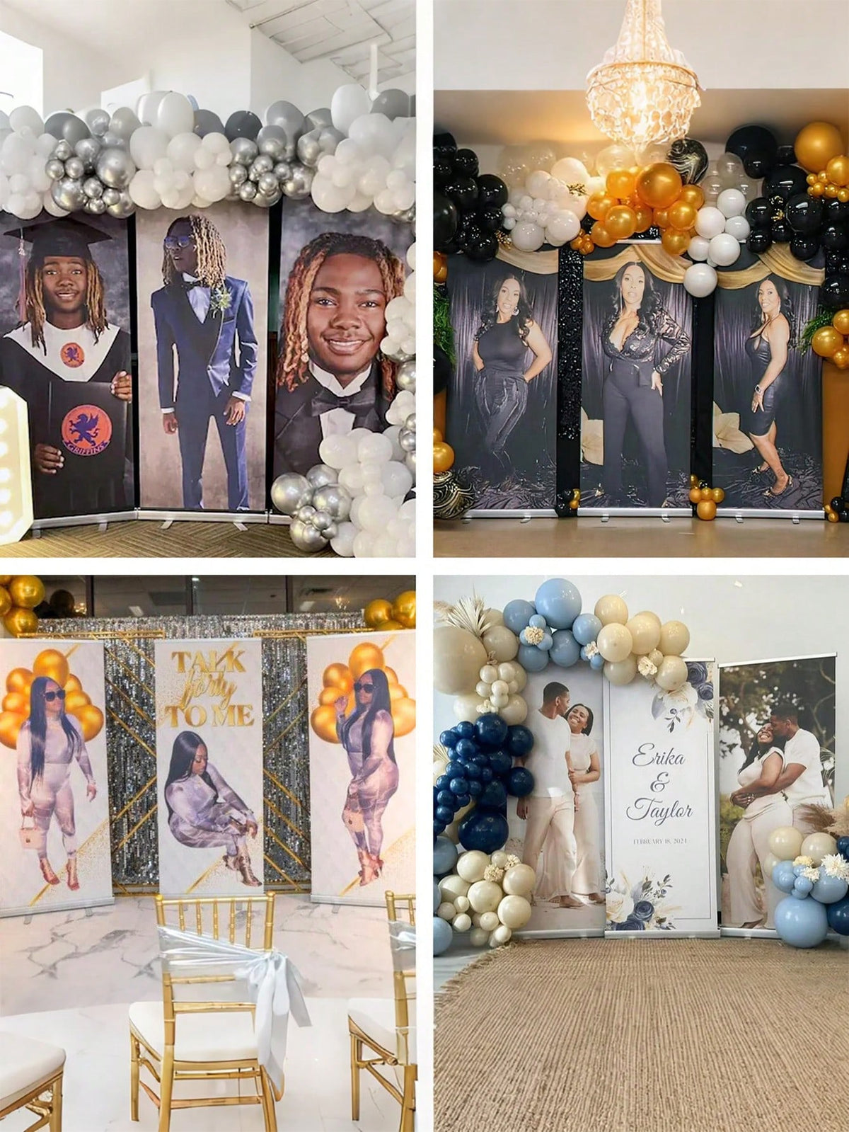 1pc Customized Banner, Personalized Photo Polyester Banner, Outdoor Event And Porch Decor Background, Suitable For Weddings, Birthdays And General Celebrations, Custom Printed Background For Indoor Ga