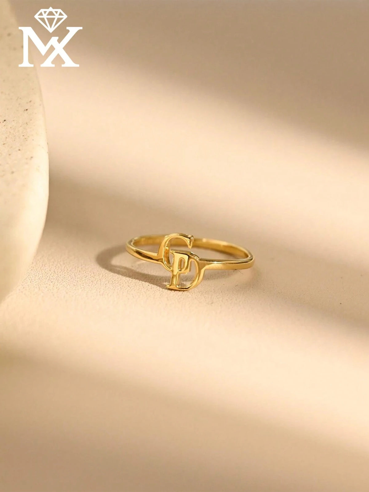 1pc Customized Double Initial Letter Ring, Couple Initial Letter Ring, Customized Letter Ring, Thin Customized Ring, Stackable Engraved Ring, Anniversary Gift, Personalized Gift, Birthday Gift, Gift F