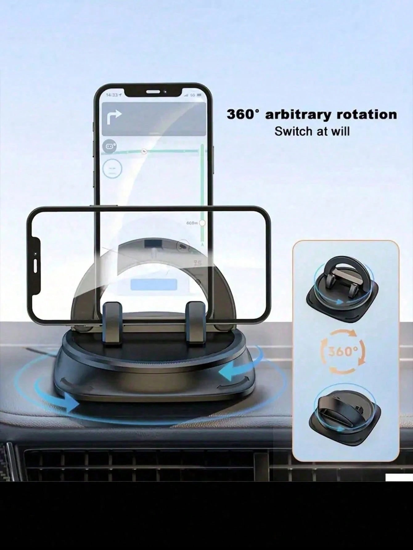 1pc Dashboard Navigation Mount, Dedicated Car Phone Holder, Premium Anti-Slip Pad Universal Fixed