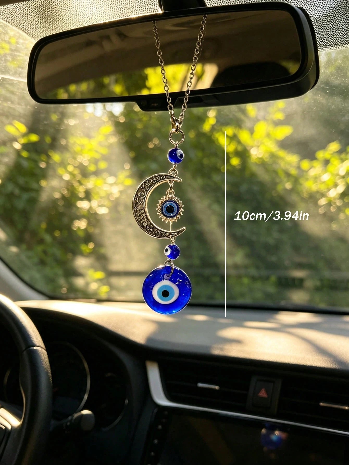 1pc Devil's Eye Moon Car Pendant Car Rearview Mirror Decorative Accessories