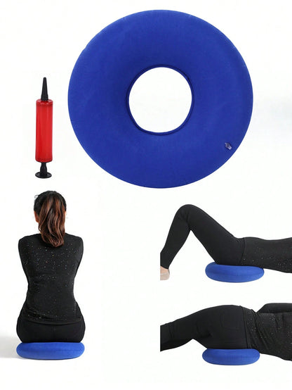 1pc Donut Pillow, Tailbone Inflatable Donut Cushion, Pillow Seat Cushion For Home Office Chair Wheelchair Car,With Inflation Cylinder