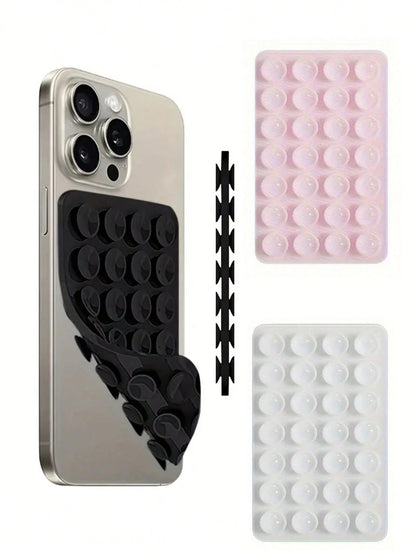 1pc Dual-Sided 28-Dot Thick Anti-Slip Sticker, Suitable For Most Phones- Durable Silicone Suction Cup Stand, Can Stick To Car Glass, Shower Use, Ideal For Video Recording And Photography Phone Access