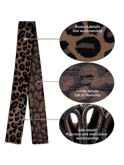 1PC Elastic Bands For Wig Edges Edge Laying Band Adjustable Edge Wrap To Lay Edges Lace Melting Band Leopard Print Pattern Wig Band For Edges Comfortable Elastic Band For Lace Frontal Melt