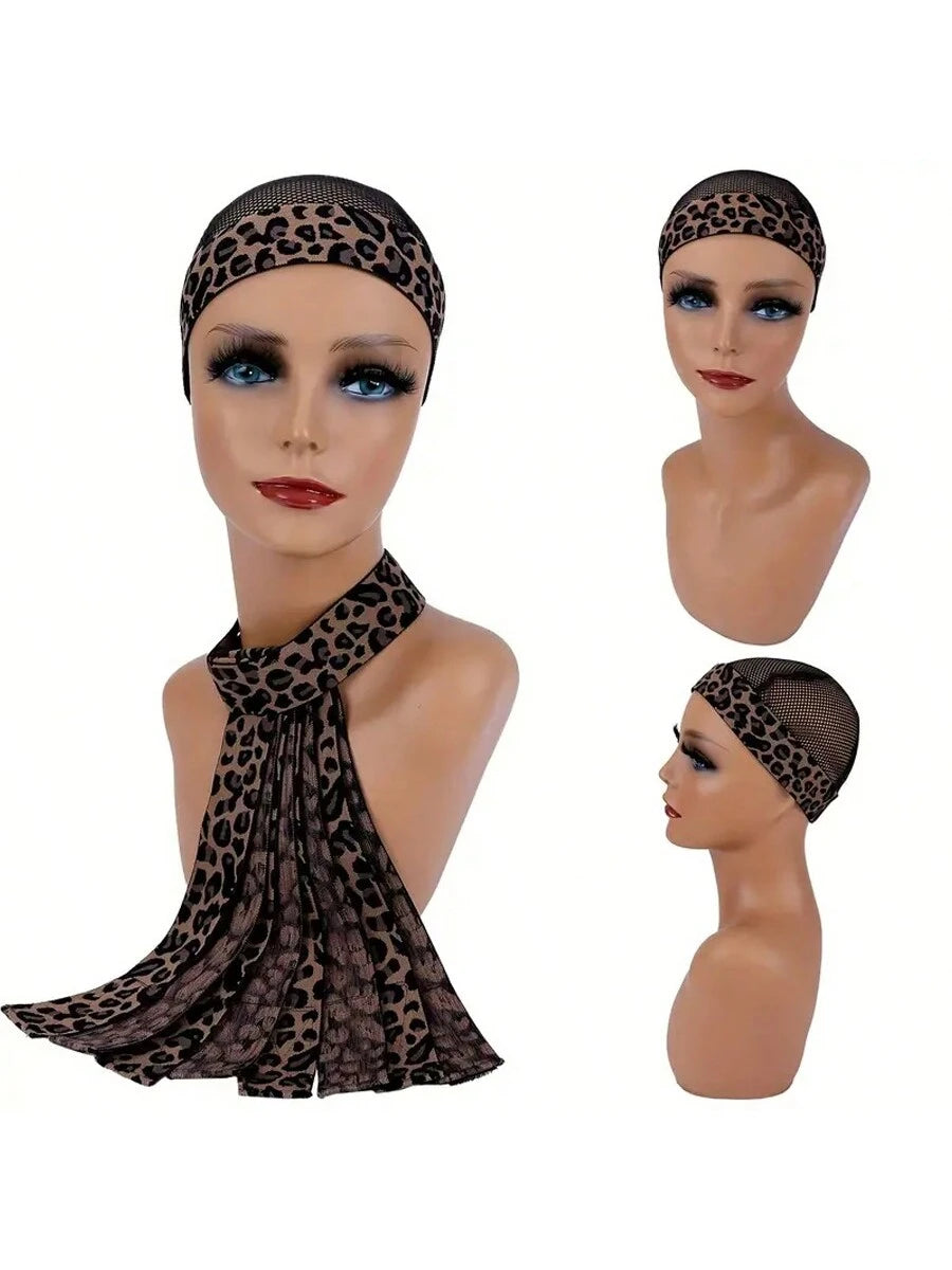 1PC Elastic Bands For Wig Edges Edge Laying Band Adjustable Edge Wrap To Lay Edges Lace Melting Band Leopard Print Pattern Wig Band For Edges Comfortable Elastic Band For Lace Frontal Melt