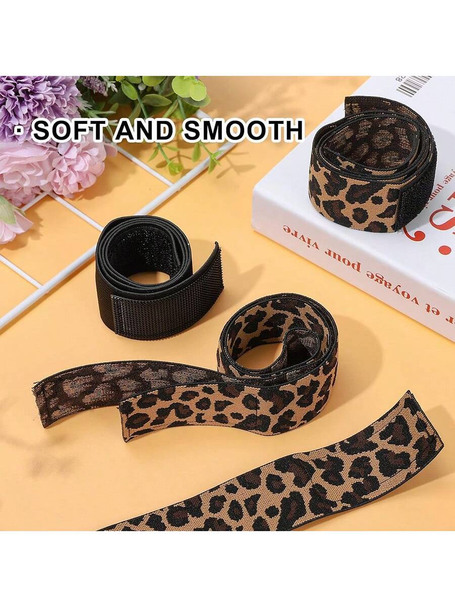 1PC Elastic Bands For Wig Edges Edge Laying Band Adjustable Edge Wrap To Lay Edges Lace Melting Band Leopard Print Pattern Wig Band For Edges Comfortable Elastic Band For Lace Frontal Melt