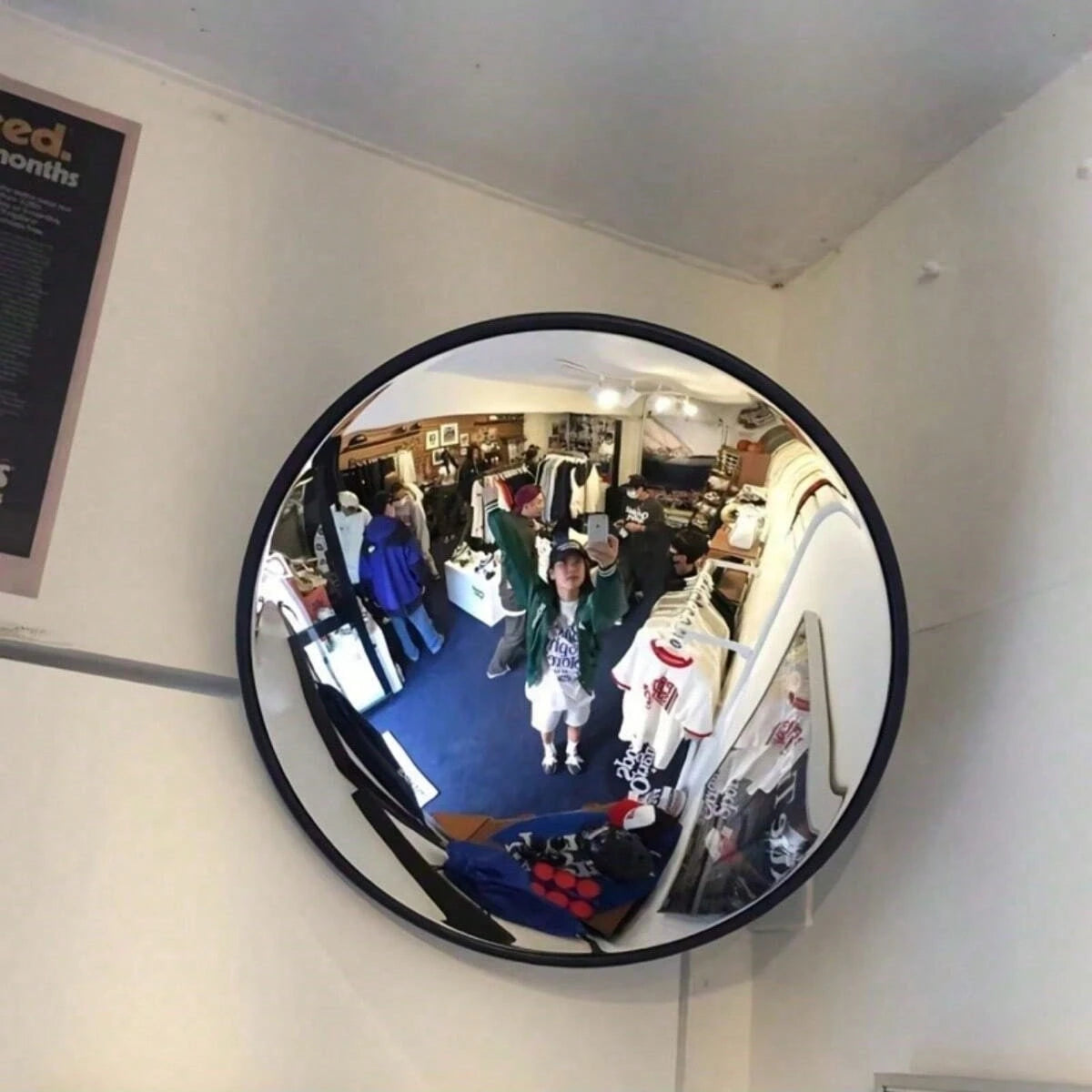 1pc Elegant Art Deco-Style Round Convex Wide-Angle Mirror-Wall-Mounted Decorative Mirror With A Full Plastic Frame; Suitable For Modern Home Decor And Room Styling In Bedrooms, Living Rooms, Studies