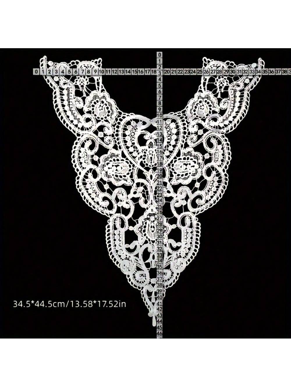 1pc Embroidered Venitian Lace Collar Decoration Sew-On Patch Flower Lace Fabric For Dress Making