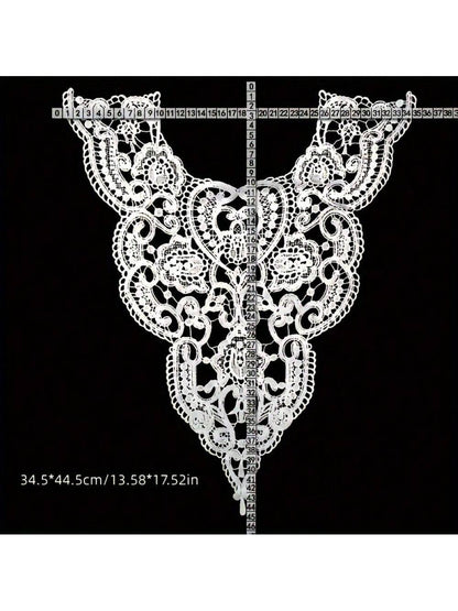 1pc Embroidered Venitian Lace Collar Decoration Sew-On Patch Flower Lace Fabric For Dress Making