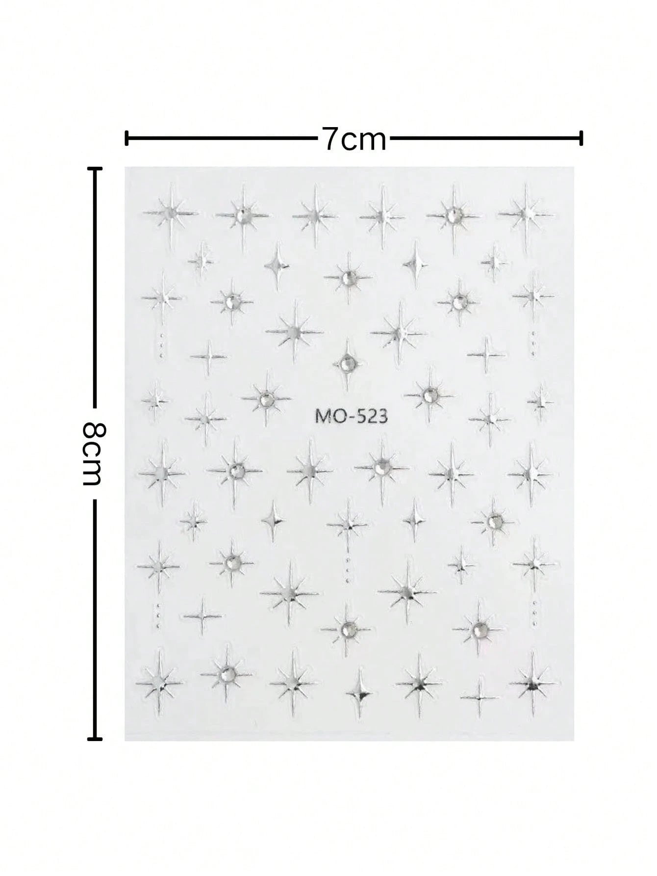 1pc European And American Style Silver Starburst Rhinestone Face Sticker, Adhesive-Free Design, Easy To Create Atmospheric Makeup. Built-In Transparent Rhinestone Accents, Staggered Starburst Shape, S