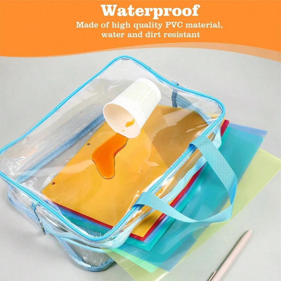 1PC Extra Large/Large Transparent PVC Toy Storage Bag, Colorful Decorative Zipper Box With Handle For Organizing And Storing Baby Diapers, Clothes, Toys, Blocks And Other Items (9 Colors, Without Stic