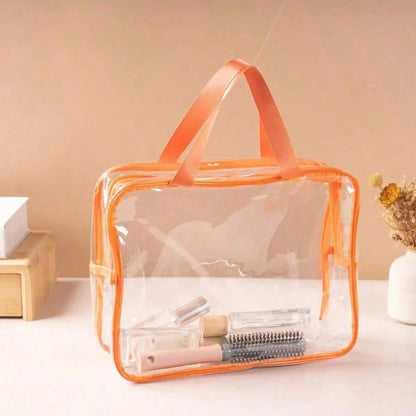 1PC Extra Large/Large Transparent PVC Toy Storage Bag, Colorful Decorative Zipper Box With Handle For Organizing And Storing Baby Diapers, Clothes, Toys, Blocks And Other Items (9 Colors, Without Stic