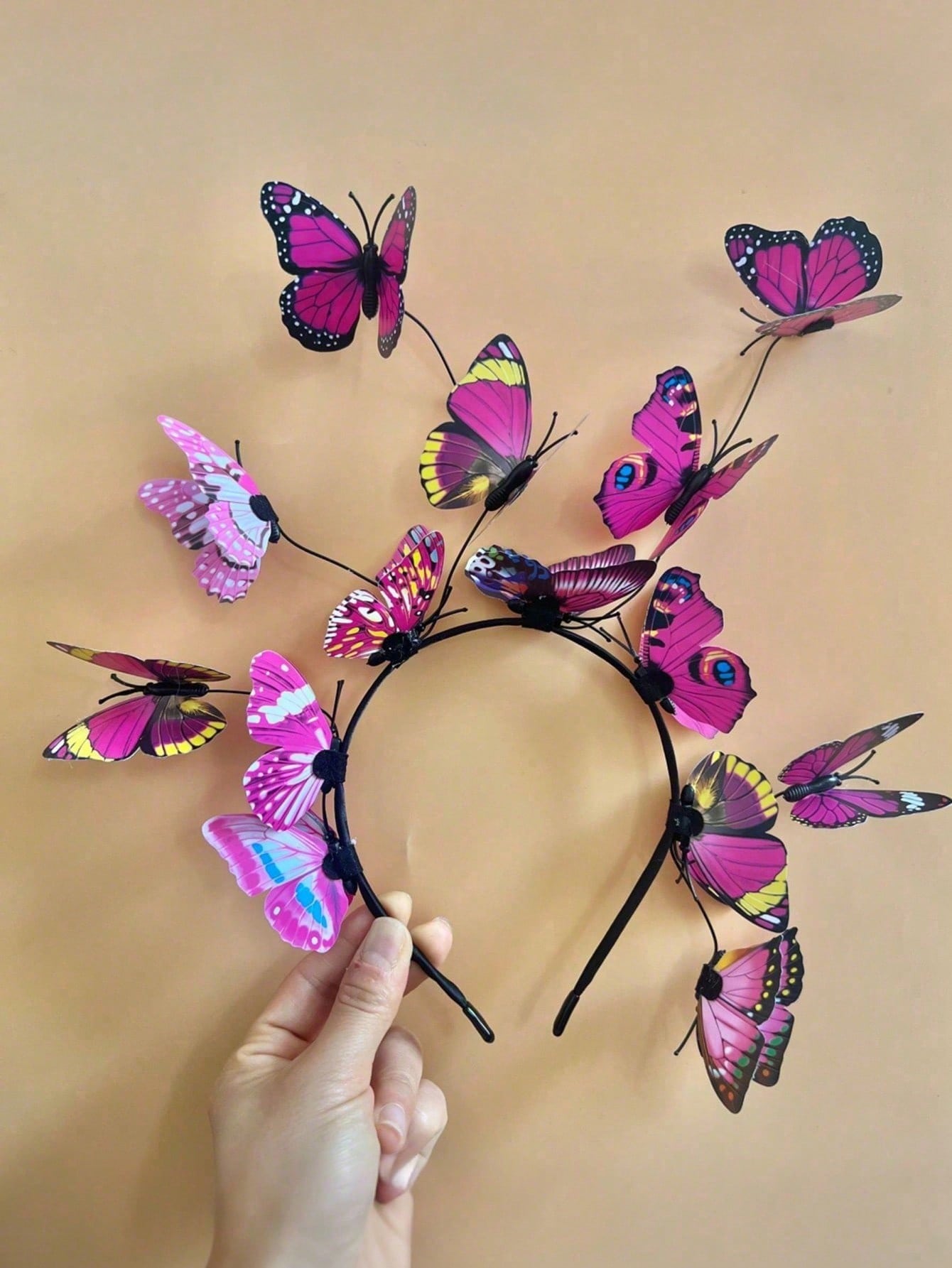 1pc Fairy Mori Style Faux Butterfly Flower Wreath Headband, Wedding Hair Accessory Suitable For Festivals And Parties