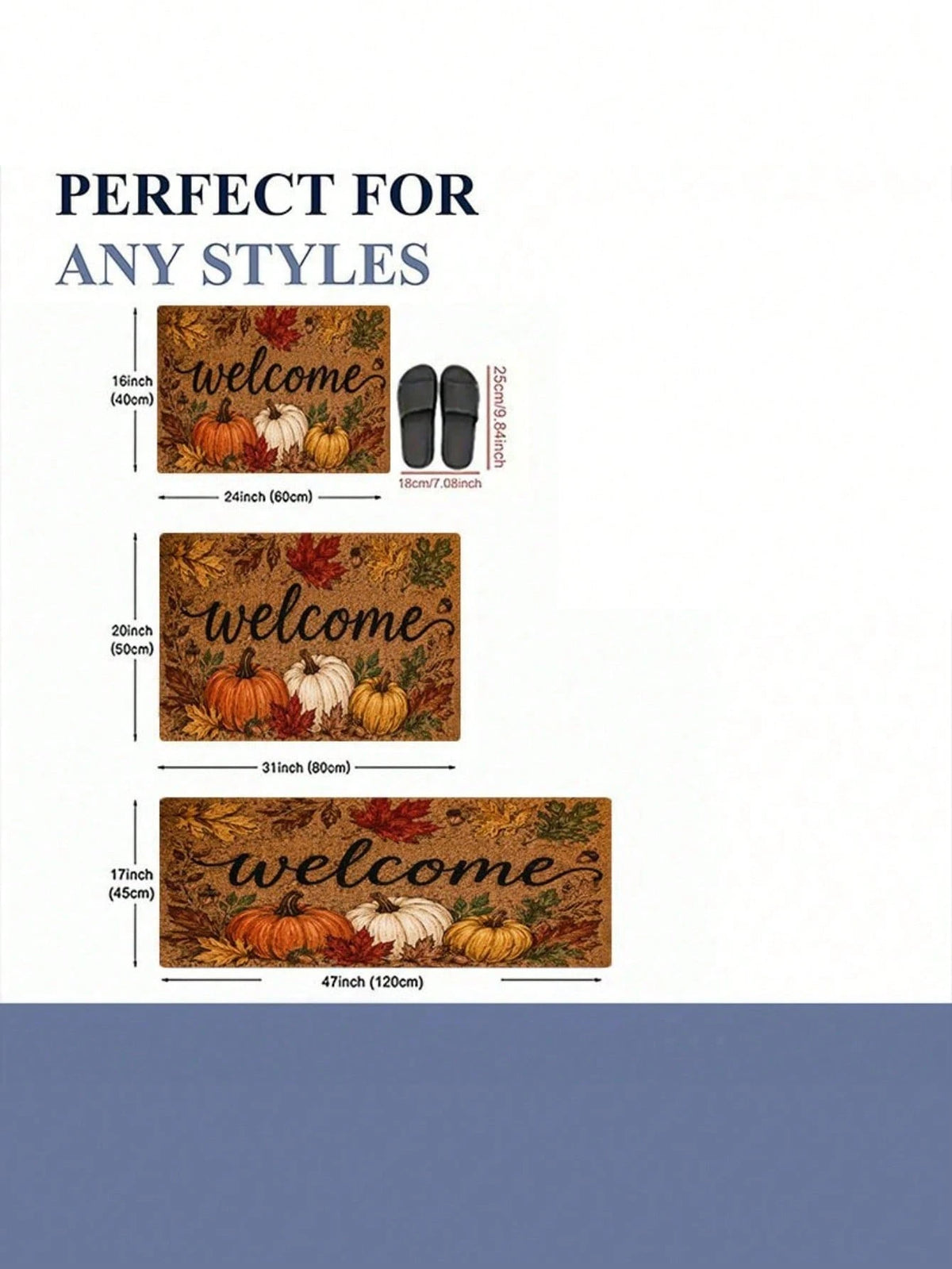 1pc Fall Pumpkin And Maple Leaf Welcome Pattern Rugs/Door Mat, Nonslip Comfortable, Easy To Clean, Ideal For Entryway Bedroom Living Room, Fall Decor, Halloween Decor, Fall Home Decor, Home Decor