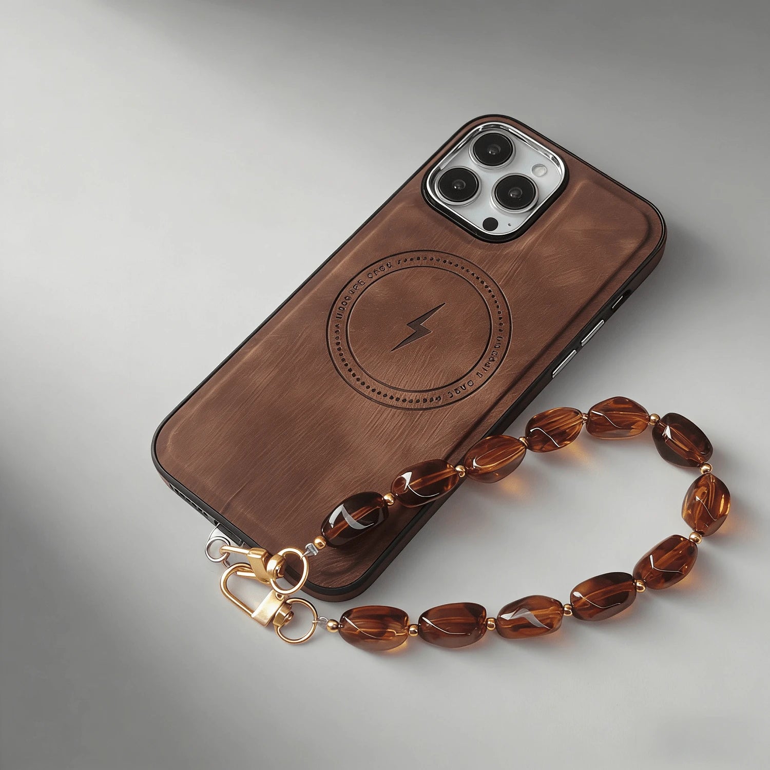 1pc Fashion Asymmetrical Asymmetric Faux Jade Acrylic Beaded Phone Charm, Handmade Phone Strap Pendant; Suitable For Phone/Camera/Bag/Keychain Accessories, Perfect Couple Christmas Best Friend Holiday