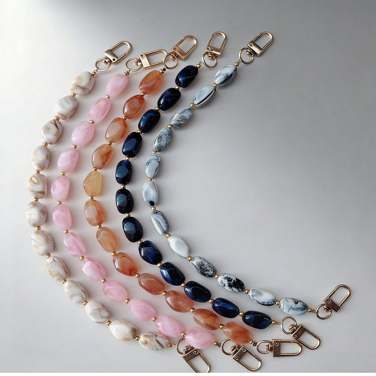 1pc Fashion Asymmetrical Asymmetric Faux Jade Acrylic Beaded Phone Charm, Handmade Phone Strap Pendant; Suitable For Phone/Camera/Bag/Keychain Accessories, Perfect Couple Christmas Best Friend Holiday