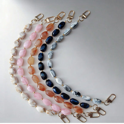 1pc Fashion Asymmetrical Asymmetric Faux Jade Acrylic Beaded Phone Charm, Handmade Phone Strap Pendant; Suitable For Phone/Camera/Bag/Keychain Accessories, Perfect Couple Christmas Best Friend Holiday
