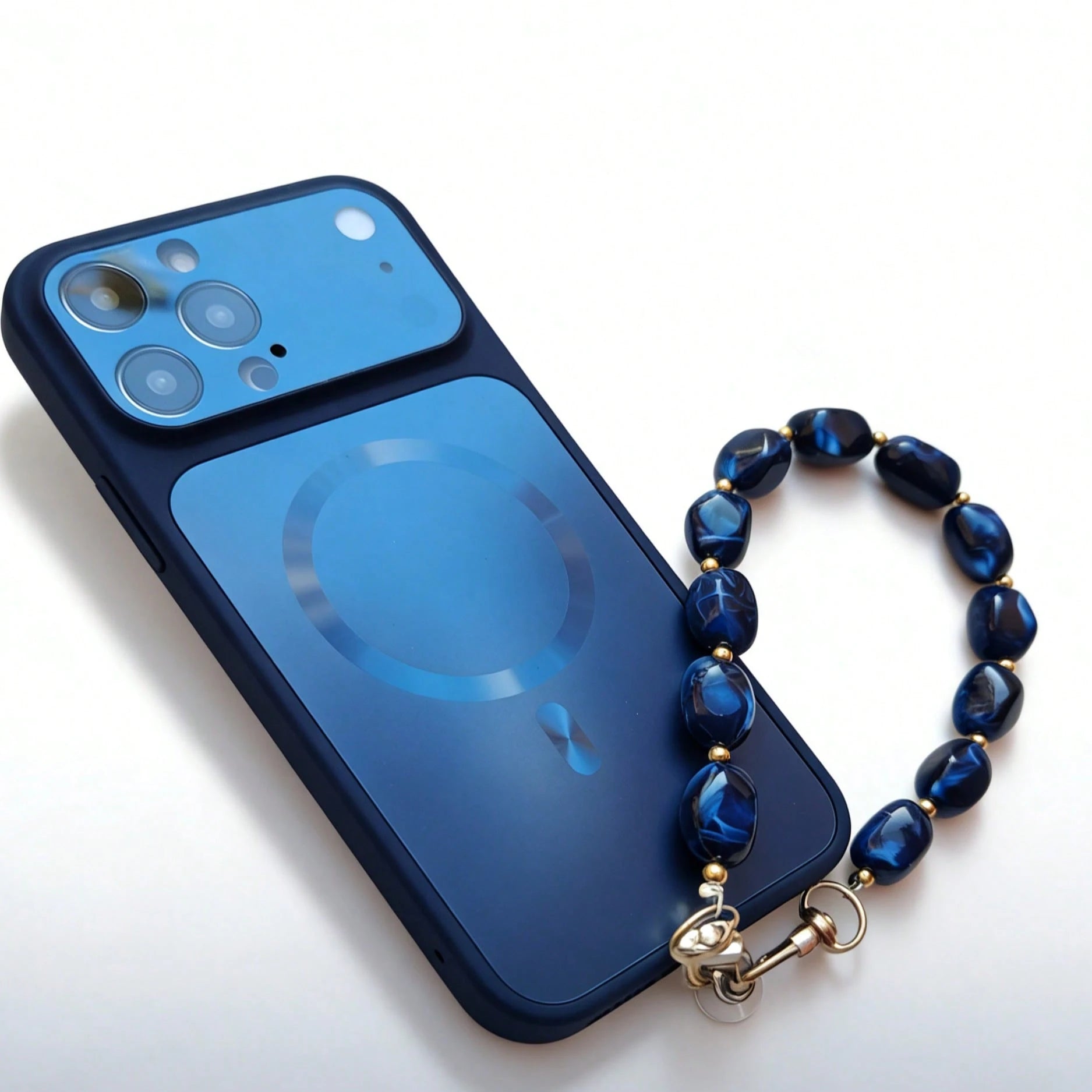 1pc Fashion Asymmetrical Asymmetric Faux Jade Acrylic Beaded Phone Charm, Handmade Phone Strap Pendant; Suitable For Phone/Camera/Bag/Keychain Accessories, Perfect Couple Christmas Best Friend Holiday