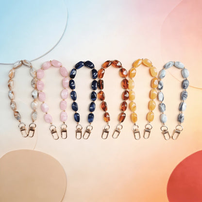 1pc Fashion Asymmetrical Asymmetric Faux Jade Acrylic Beaded Phone Charm, Handmade Phone Strap Pendant; Suitable For Phone/Camera/Bag/Keychain Accessories, Perfect Couple Christmas Best Friend Holiday