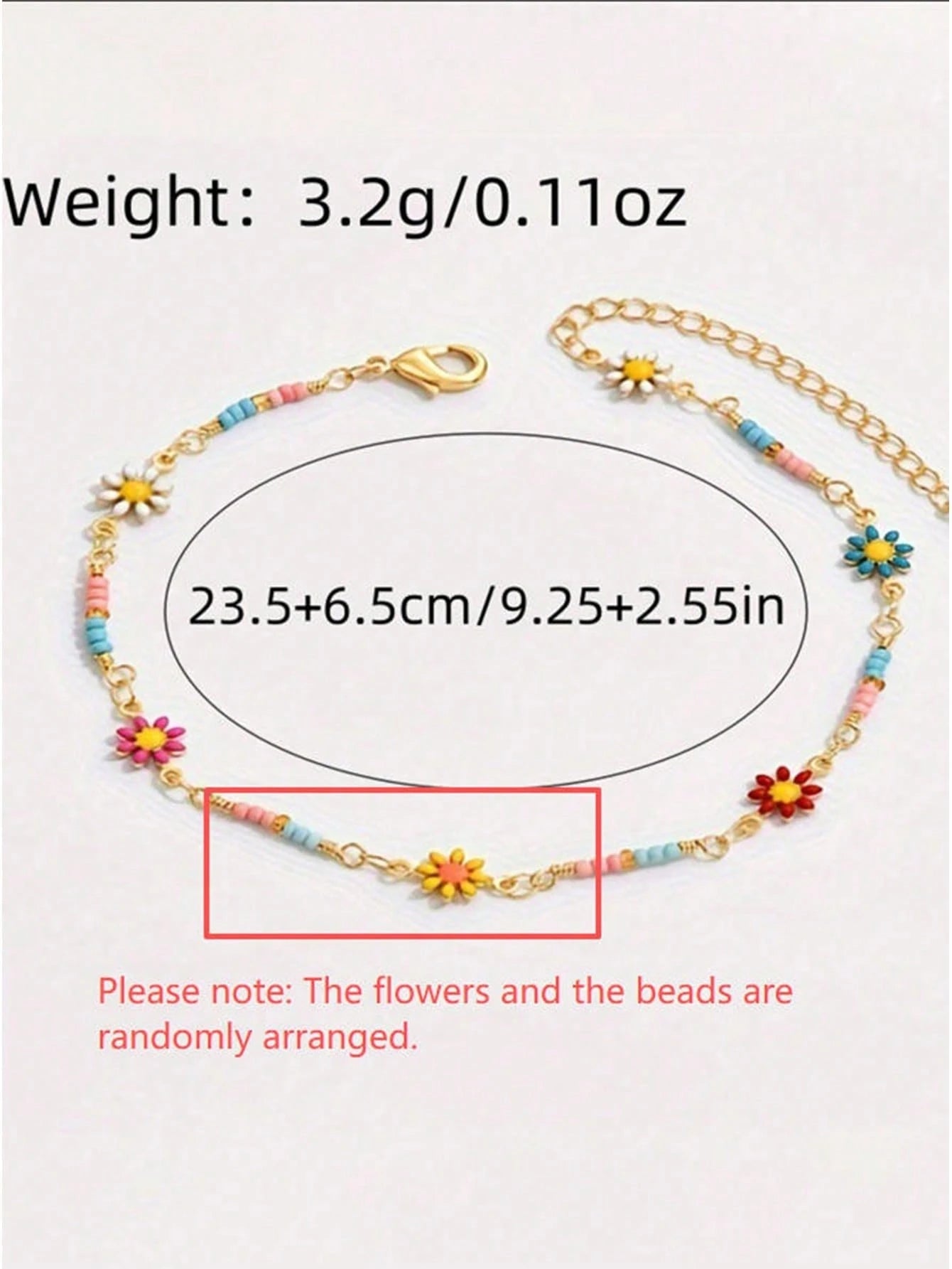 1pc Fashion Minimalist Colorful Daisy Bracelet, Bohemian Style Beach Floral Accessory, Suitable For Women