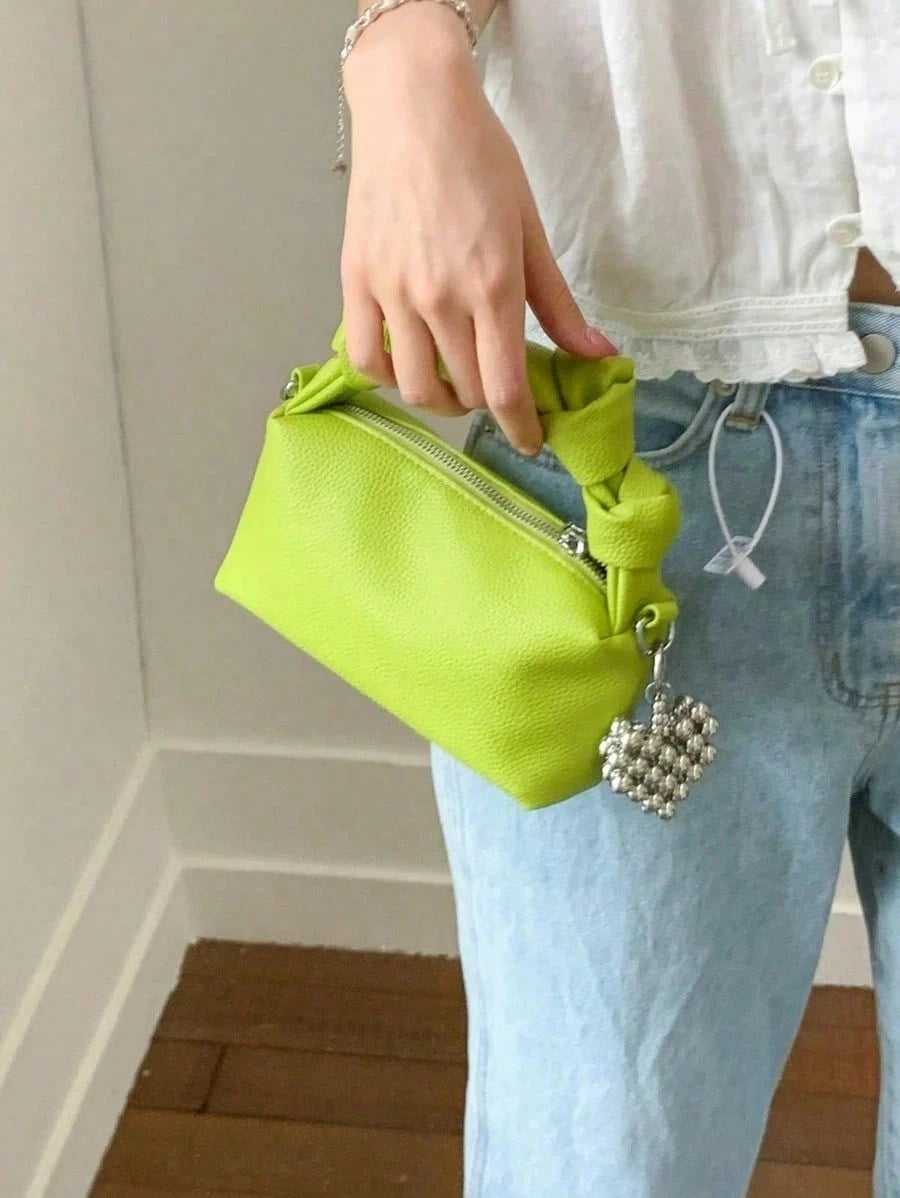 1pc Fashion Women Handbag, Shoulder Bag, Cross-Body Bag, Satchel, Messenger Bag, Pleated Bag, Made Of Durable PU Material, Suitable For Shopping