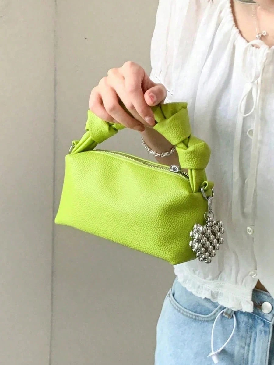 1pc Fashion Women Handbag, Shoulder Bag, Cross-Body Bag, Satchel, Messenger Bag, Pleated Bag, Made Of Durable PU Material, Suitable For Shopping