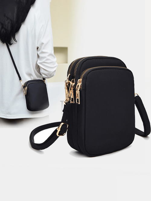 1Pc Fashion Women Mini Crossbody Bag Zipper Mobile Phone Shoulder Bag Multifunction Handbag Wrist Purse Sport Wallet For Cellphone,Card,Lipstick,Keys