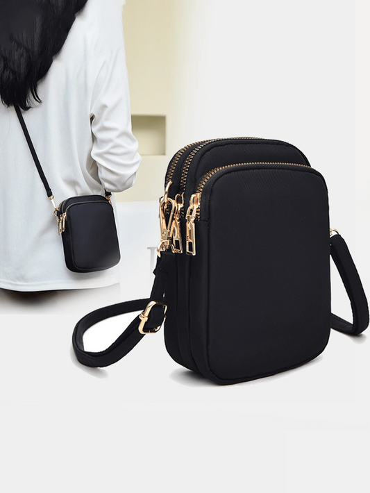 1Pc Fashion Women Mini Crossbody Bag Zipper Mobile Phone Shoulder Bag Multifunction Handbag Wrist Purse Sport Wallet For Cellphone,Card,Lipstick,Keys