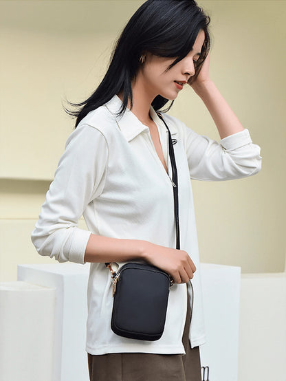 1Pc Fashion Women Mini Crossbody Bag Zipper Mobile Phone Shoulder Bag Multifunction Handbag Wrist Purse Sport Wallet For Cellphone,Card,Lipstick,Keys