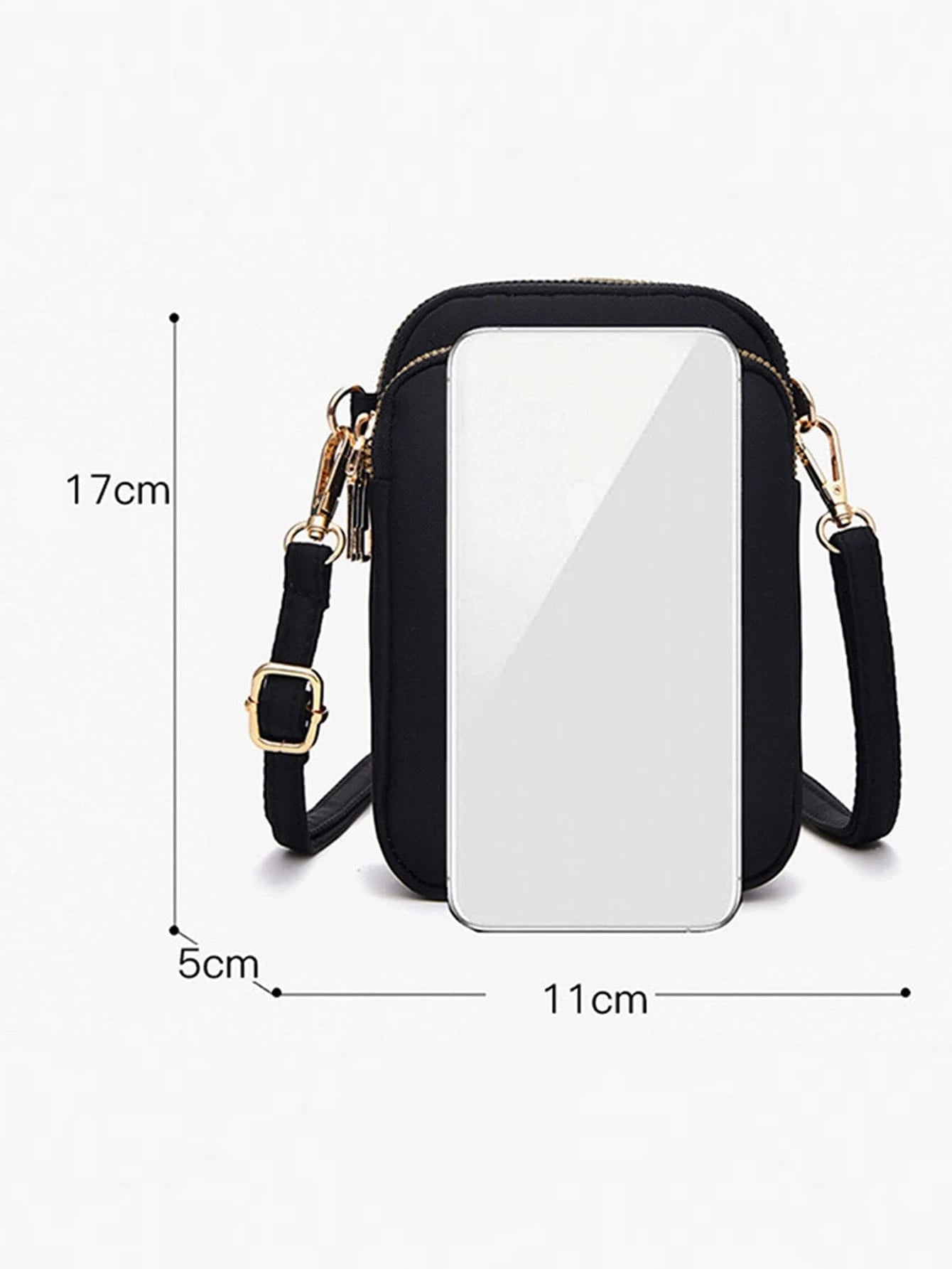 1Pc Fashion Women Mini Crossbody Bag Zipper Mobile Phone Shoulder Bag Multifunction Handbag Wrist Purse Sport Wallet For Cellphone,Card,Lipstick,Keys