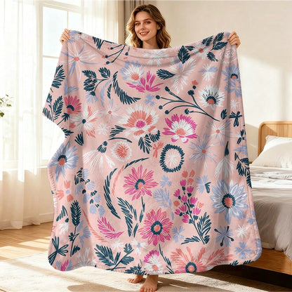 1PC Flannel Cooling Summer Blanket, Throw Blanket,Soft Multi-Use Bed Blanket, Foldable Lightweight Blanket For Beach Camping Travel Home, Versatile Indoor Outdoor Blankets Christmas Halloween