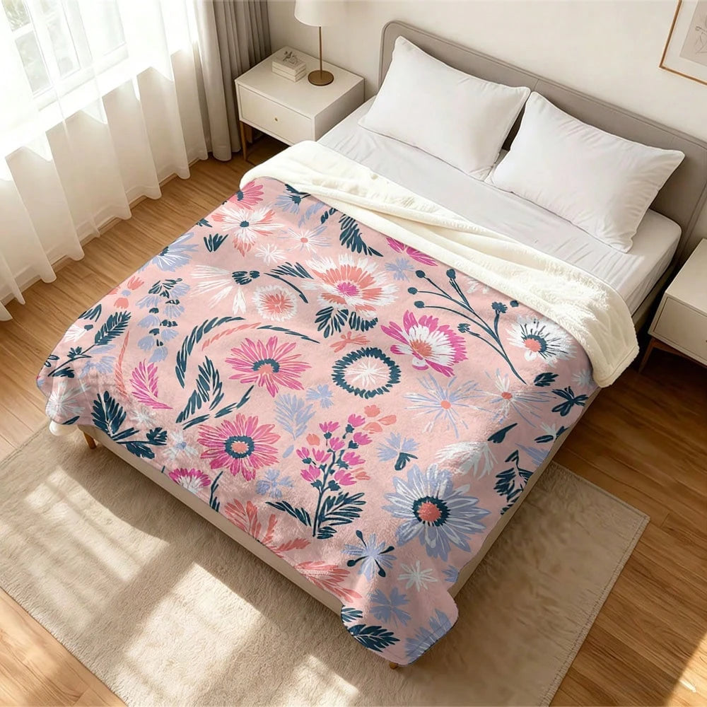 1PC Flannel Cooling Summer Blanket, Throw Blanket,Soft Multi-Use Bed Blanket, Foldable Lightweight Blanket For Beach Camping Travel Home, Versatile Indoor Outdoor Blankets Christmas Halloween